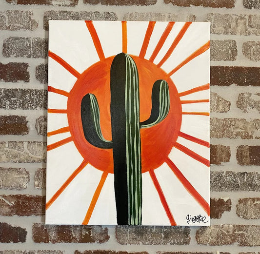 Cactus Sun Canvas Class - Friday, May 17th - 6:30-8:30PM