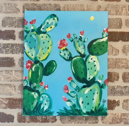 Bright Cacti Canvas Class - Friday, May 1st - 6:30-8:30PM