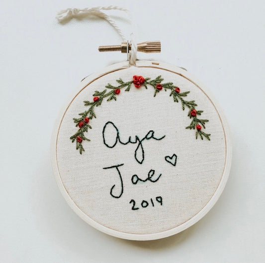 Mini Workshop - Embroided Names - Saturday, November 28th 9AM-10AM