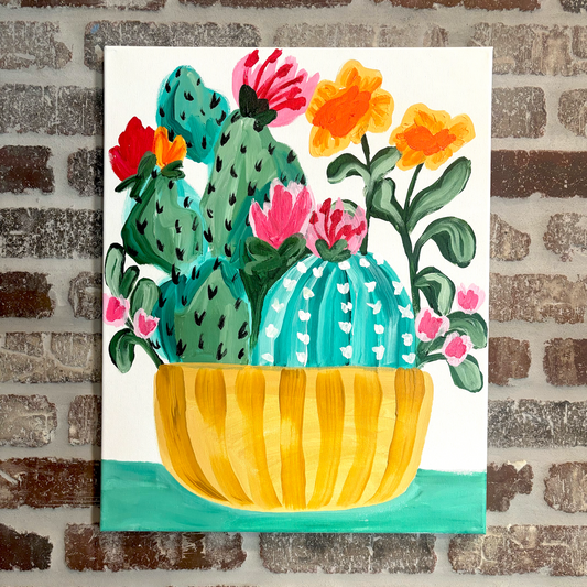 Potted Cacti Canvas Class - Friday, March 20th - 6:30-8:30PM